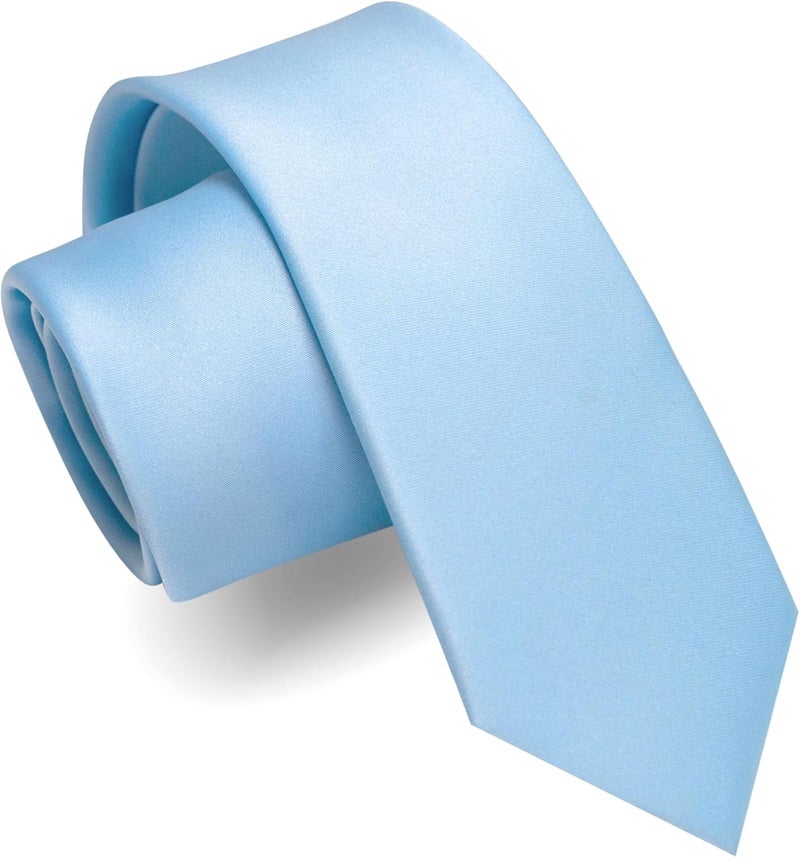 RBOCOTT 2.4“ Solid Color Skinny Tie Business Wedding Necktie for Men(6cm) - Image 1